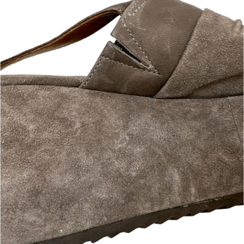 Sundance Shari Wedge Suede Leather Open toe Shoes Size 7.5 Trask - Picture 5 of 9